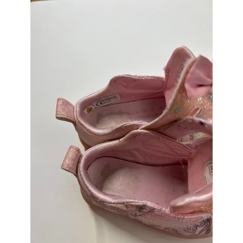 Skechers Twinkle Toes Pink Glitter Butterfly Toddler Sneakers - Size 5